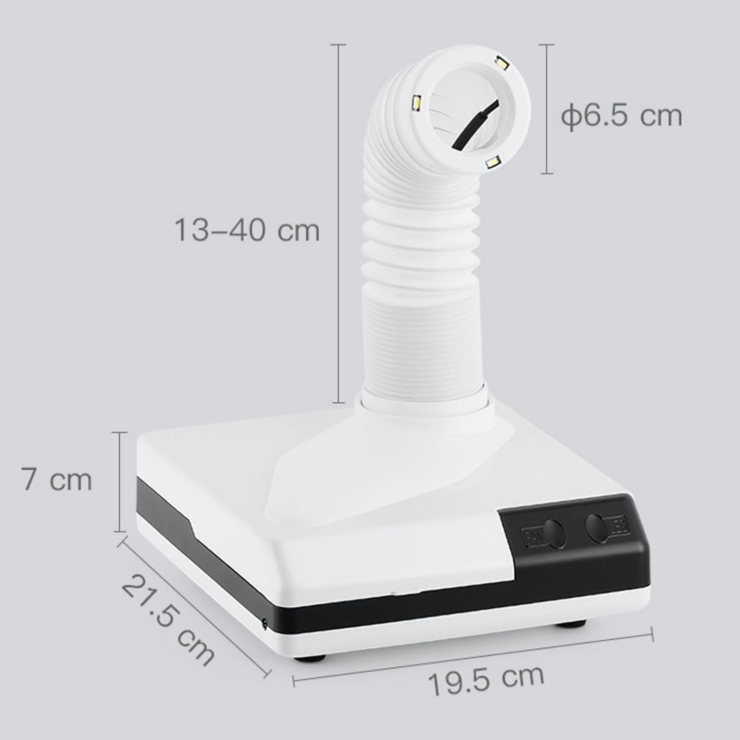 COYEUX Aspirapolvere Dentale Portatile, aspirazione polveri di lucidatura Dentale da 60 W, con Ventola/Luce LED/Tubo telescopico, per Laboratorio odontotecnico