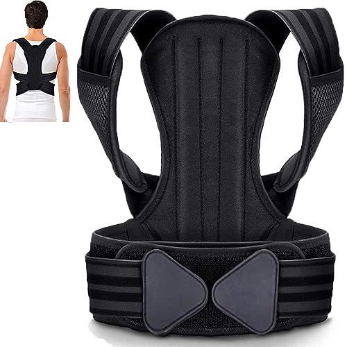 Adjustable Back Posture Belt Office Home Gym Unisex, Back Straightener Posture Corrector, Back Brace for Posture, Back Posture Brace for Women and Men, Back Brace Fully for Spine, Shoulder (Medium)