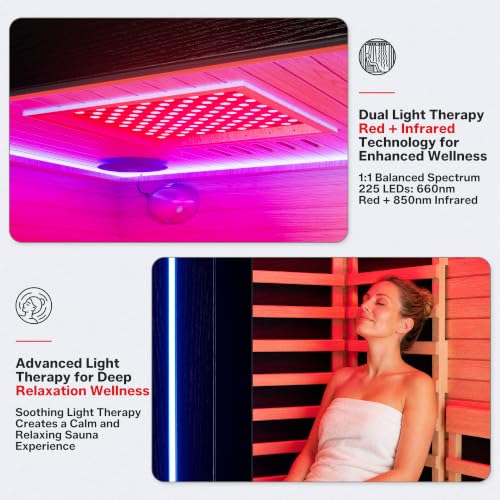 Image of 1-2 Person Low EMF FAR Infrared Sauna with 9 Heating Panels