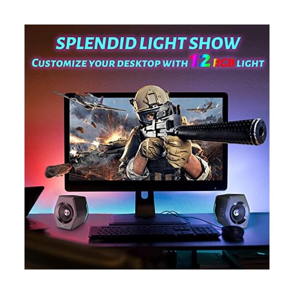 Edifier G2000 Multimedia Bluetooth Speakers for PC, Desktop Computer, Gaming, Laptop, Mac, Bass Multimedia Speakers USB with subwoofer, RGB Lights, 3.5mm AUX inputs,Black - Image 4