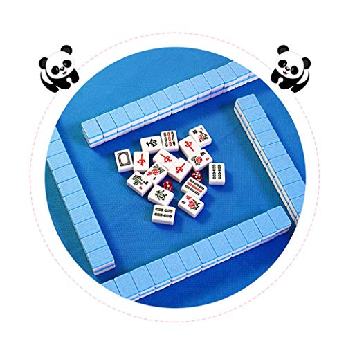 Set pequeño de Mahjong chino para viaje con 144 fichas miniatura 2