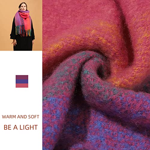 Women's Warm Scarf,Colorful Soft Comfort Elegant Cold Weather Pashmina Shawl,Fashion Long Scarf,Pigtail Tassel …4