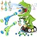 EagleStone Moving Dinosaur Shooting Toys for Kids 5-7, Electronic T-Rex Shoot Target Game with Mist Spray, LED Score, Roar & Light, 3-Pair Dino Target, Birthday Gifts for 5 6 7 8 9 Year Old Boys Girls