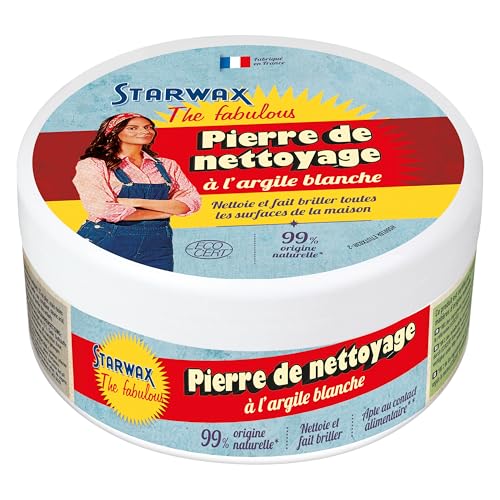 STARWAX THE FABULOUS - Piedra Blanca Multiusos - Con Arcilla Blanca - Limpia, Da Brillo - Todas las Superficies - 99% de Origen Natural - Certificada Ecocert - Fabricada en Francia - 300 g