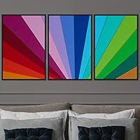 3 Piece Framed Canvas Wall Art Abstract Cool Line Canvas Prints Home Artwork Decoration for Living Room,Bedroom - 16