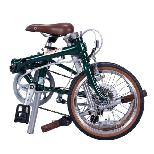 DAHON Boardwalk D7 Klappfahrrad für Erwachsene 16 Zoll Faltrad mit 7 Gang Schaltung, Faltbares Citybike für Pendler und Reisen, Dunkelgrün