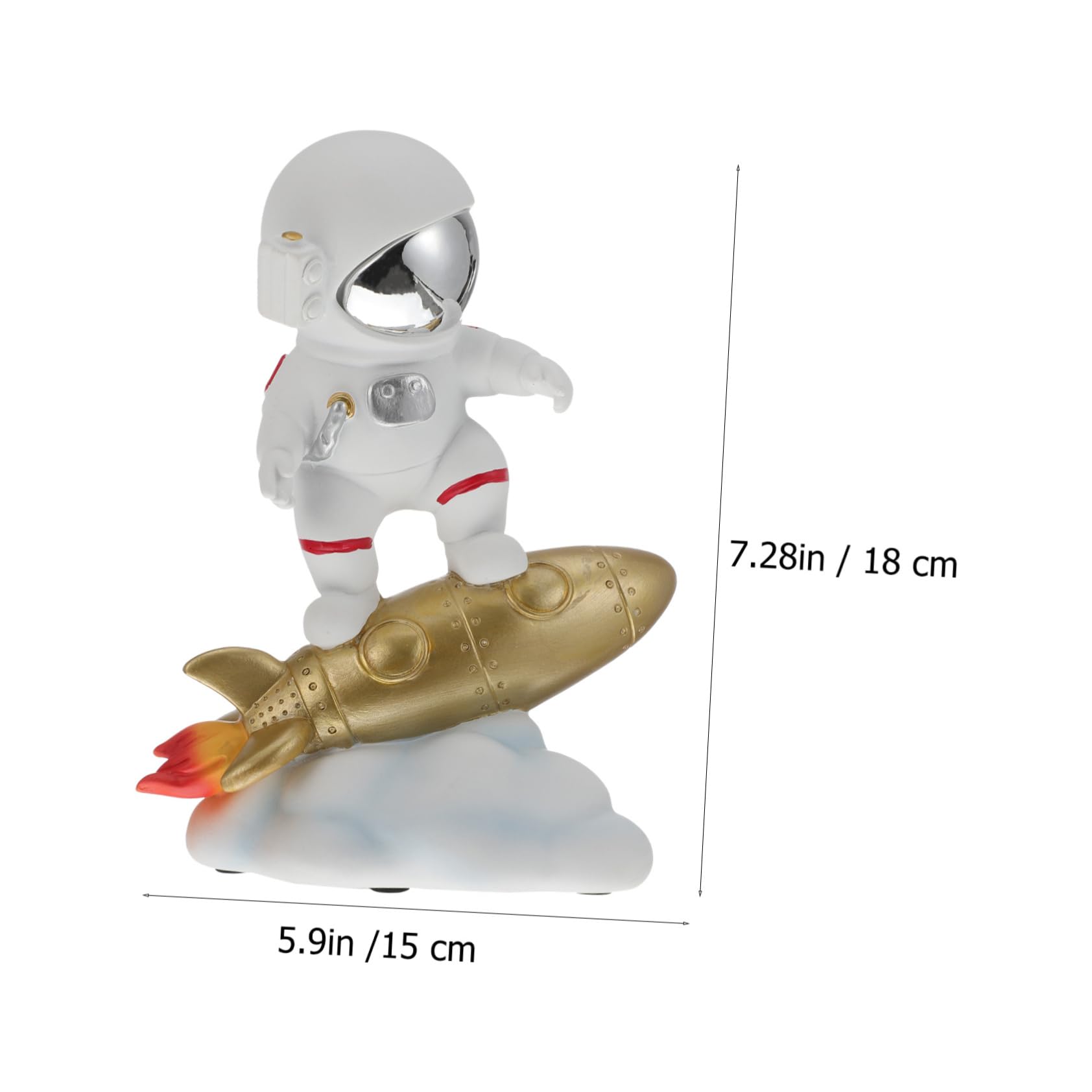 Adorno de Resina Diseño de Astronauta Dorado, Decoración Ligera y Fácil de Mover para Oficinas y Hogares, Accesorio Creativo y Adorable para Escritorio