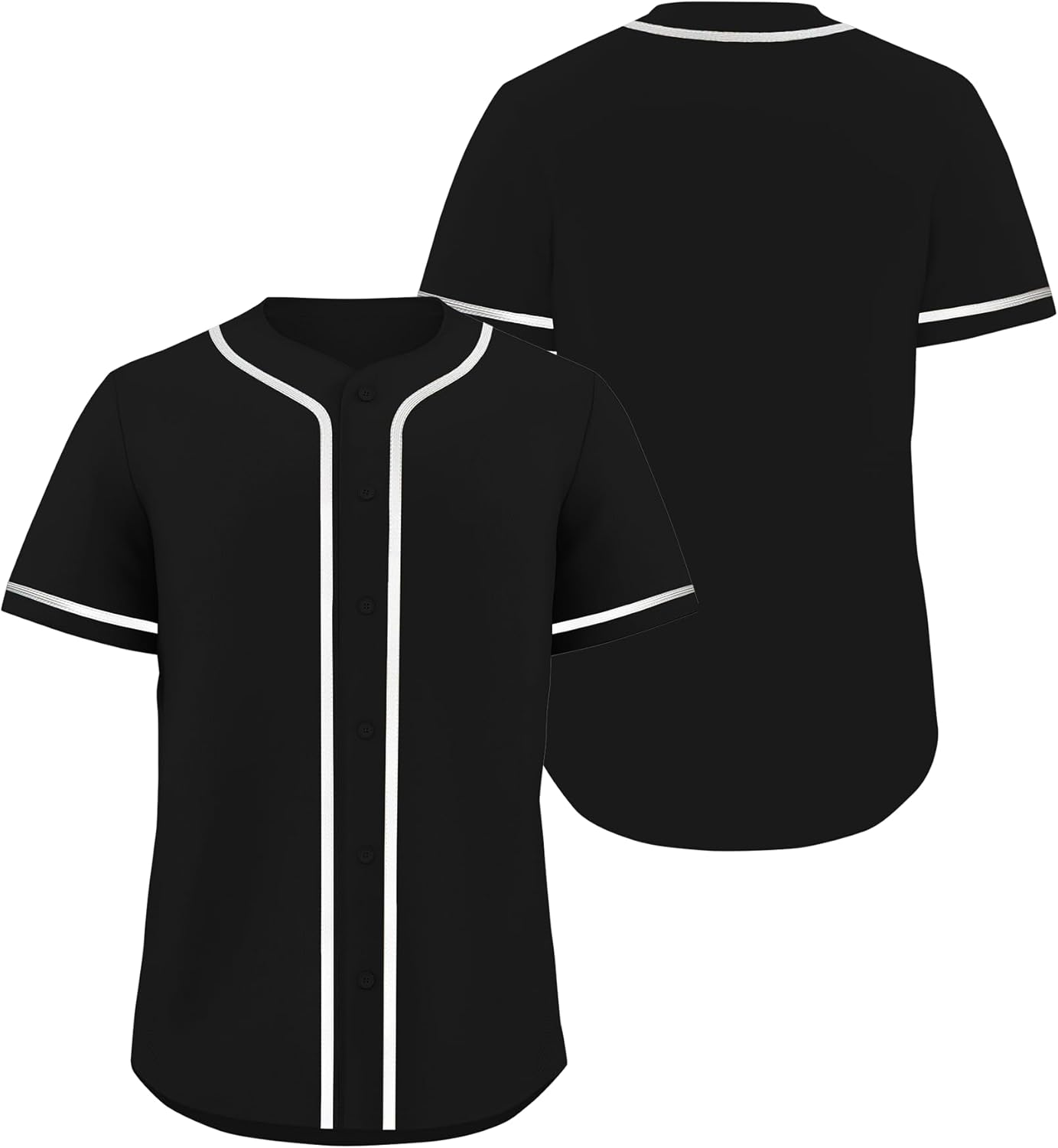 Blank Plain Baseball Jersey Softball Shirts for Men Hipster Hip Hop Sports Team Uniform Button Down Short Sleeve - Image 2