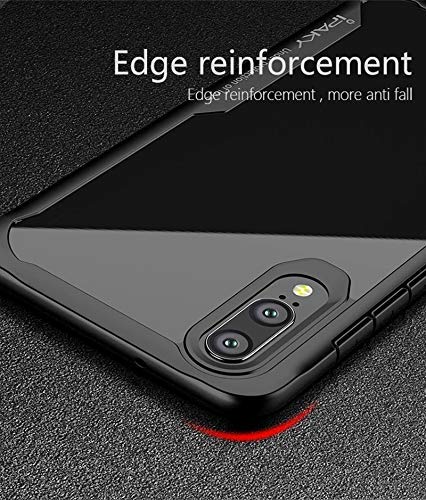 Image of A rtistque Rugged Shockproof Clear Transparent Bumper Back Cover for Vivo Y17 - Black