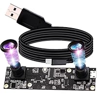 G Doppelobjektiv USB Kameramodul 1080p 30fps Webcam Board Modul,2MP Dual Objektiv USB mit Kamera,2Megapixel FHD 1/3 AR0330 Webkamera 90Grad Web Cam Windows Android Mac Linux Web Kamera