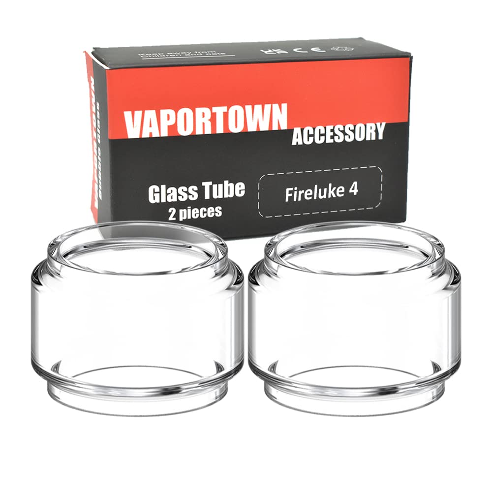Vaportown 2X Spare Bubble Glass Tube for FreeMax Fireluke 4 Tank and Twister 2 Kit Transparent Replacement Extension Bulb Glass for Fireluke 4 Tank