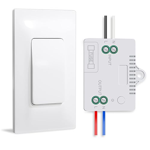 Miniatura 8 de Interruptor de luz inalámbrico autoalimentado (no requiere batería) (2 unidades) y kit receptor (paquete de 2), interruptor de pared, no necesita