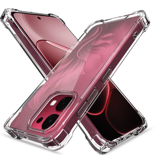 Image of Amazon Basics Back Cover for Oppo F31 5G / Oppo F33 5G PC + TPU Clear Transparent Raised Edges Shockproof Protective Phone Bumper Case (Transparent)
