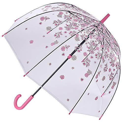 Fulton Birdcage Clear Dome Umbrella - Sketchy Sprigs
