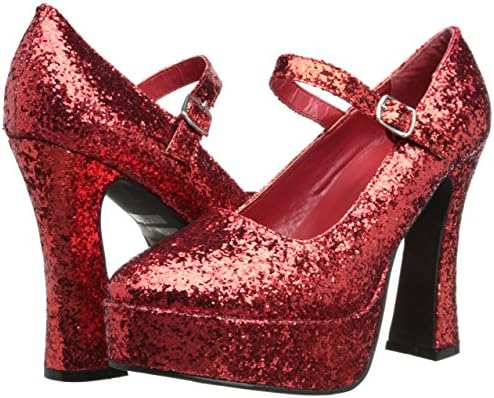 Ellie Shoes Women's 557 Eden G Glitter Maryjane Platform Pump, Red Glitter, 8 M US | Image 6