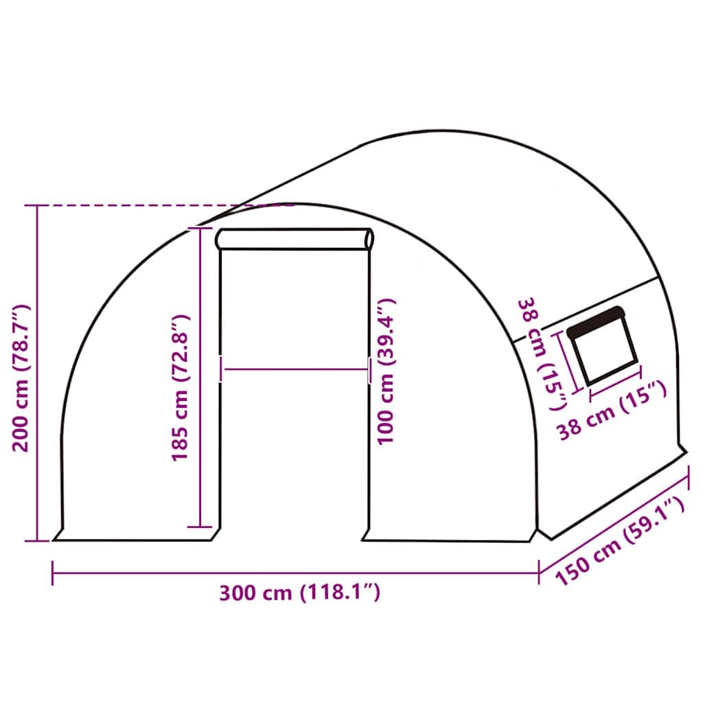 vidaXL Telo di Ricambio per Serra (4,5 m²) 3x1,5x2 m Trasparente