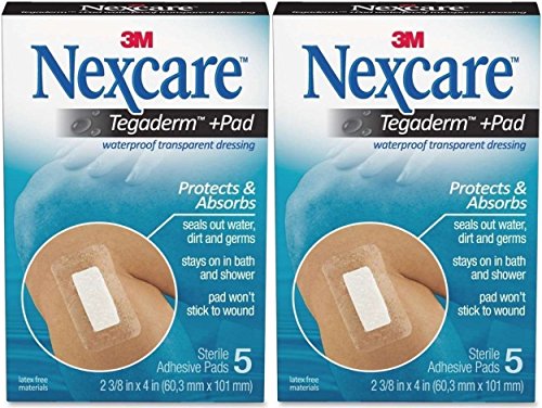 Nexcare Absolute Waterproof Premium Adhesive Pad, 2-3/8" x 4"-5ct (Pack of 2)