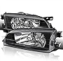 Spec-D Tuning Black Jdm Style Headlights Lamps Compatible with Subaru Impreza 1995-2001 L+R Pair Head Light Lamp Assembly