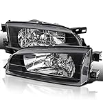 Spec-D Tuning Black Jdm Style Headlights Lamps Compatible with Subaru Impreza 1995-2001 L+R Pair Head Light Lamp Assembly