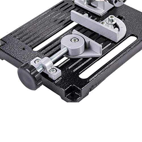 KATSU Trennständer für Winkelschleifer - Ø 100mm bis 125mm Hochleistungs Gusseisenbasis Elektroschleifer Ständer Schelle mit 11 Holz- und Stahl-Trennscheiben 105422