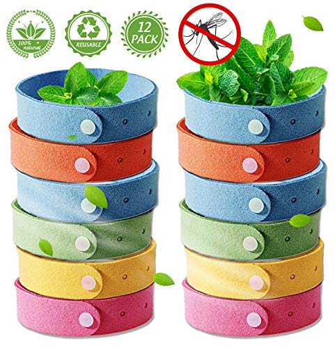 YHmall Mosquito Repellent Bracelet,12 Pack Reusable Waterproof Adjustable Insect Repellent Bands