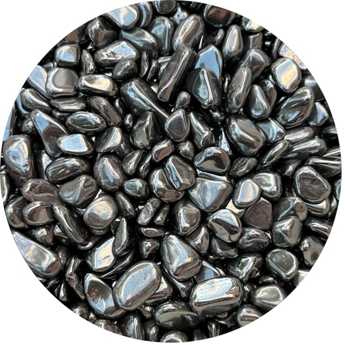 Image of GAF TREASURES 2 oz Lot Hematite Natural Semi Tumbled Hematite Gemstone Chips, Hematite Crushed Mini Crystals, Undrilled Crystal Chips (Hematite Large)