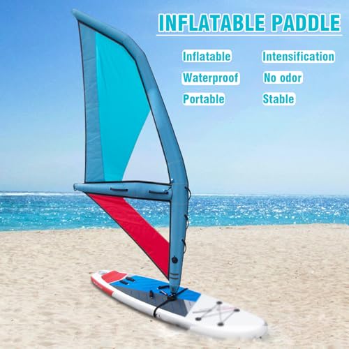 LYDZUSDP Inflatable Sail Paddle Board with 360° Rotatable Base and Visualization Window,Inflatable and Lightweight Design for Wind Surfing Adventure