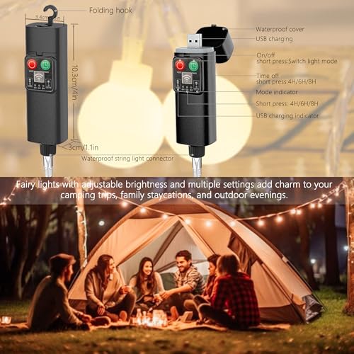 Rechargeable Fairy Lights USB with 8 Lighting Modes 16ft 50LEDs Waterproof Fairy Lights for Bedroom Outdoor Party Living Room (Rechargeable) - Image 3