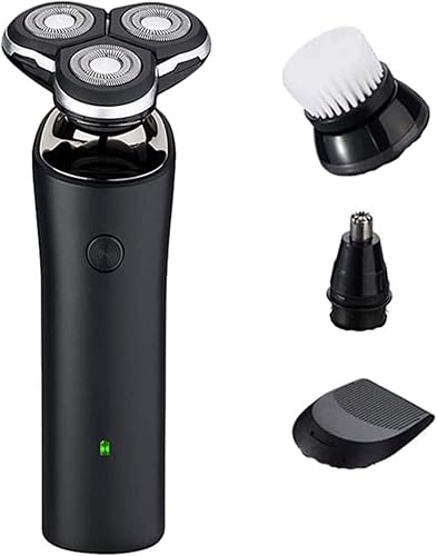 Maquinilla de afeitar eléctrica para hombre, 4 en 1, afeitadoras rotativas para hombres, kit de aseo eléctrico para hombre, afeitadoras húmedas y