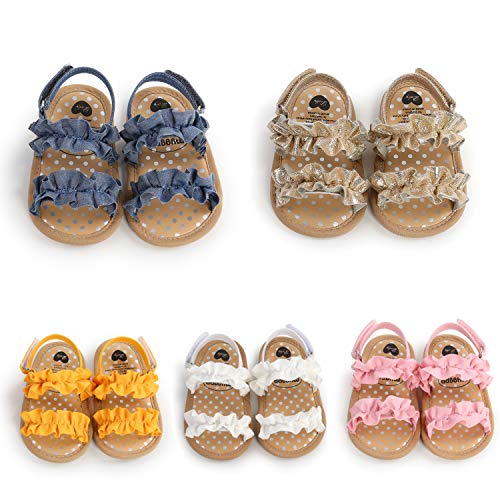 Meckior Infant Baby Girls Boys Summer Sandals Open Toe Lace Princess Dress Wedding Flats Shoes Newborn Toddler Soft Non-Slip Sole First Walker Crib Shoes #TOP1