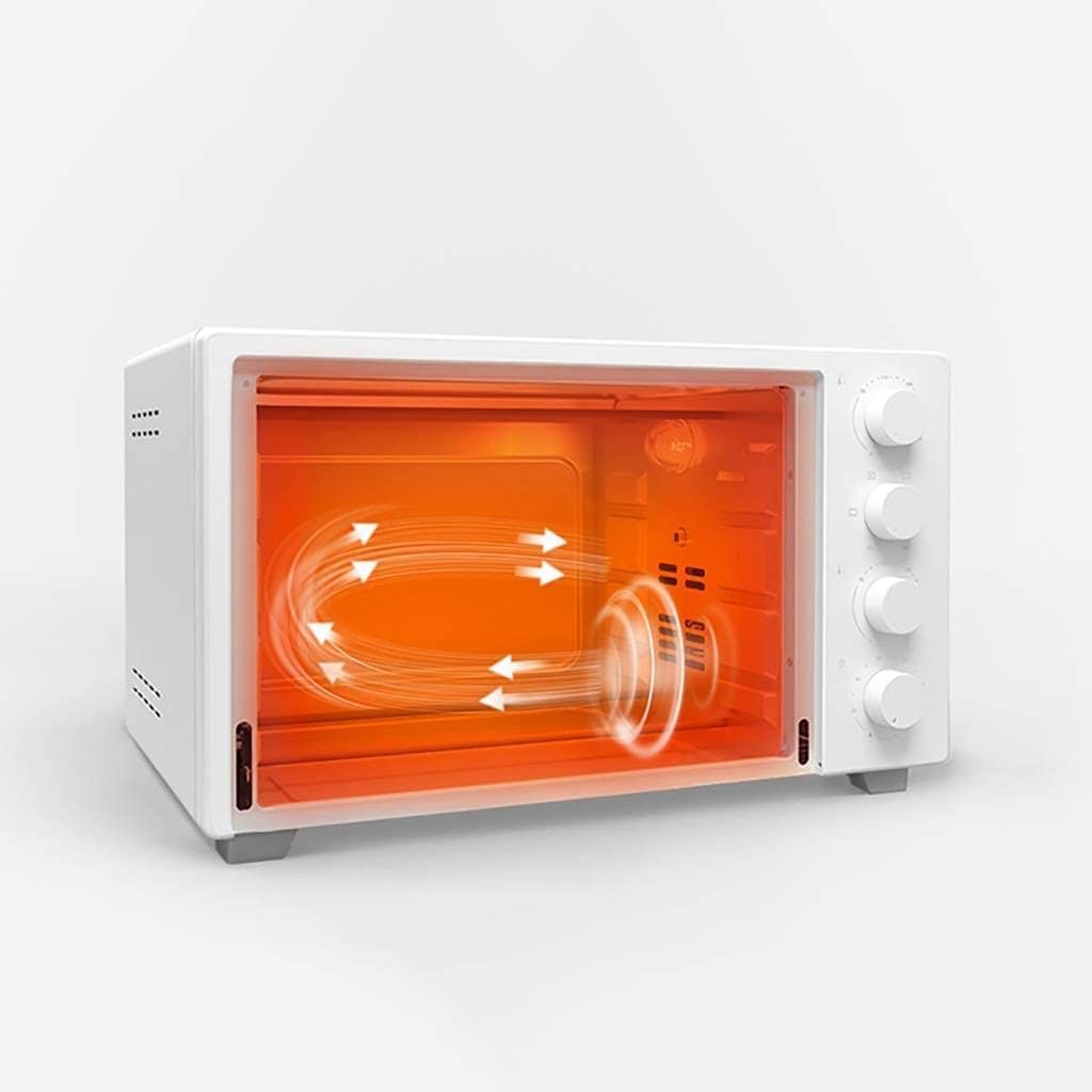 Forno elettrico,Forno a convezione Mini Forni Forno elettrico di controllo della temperatura indipendente di grande capacità da 32 L dall'alto verso il basso, piccolo forno elettrico rotante a 360