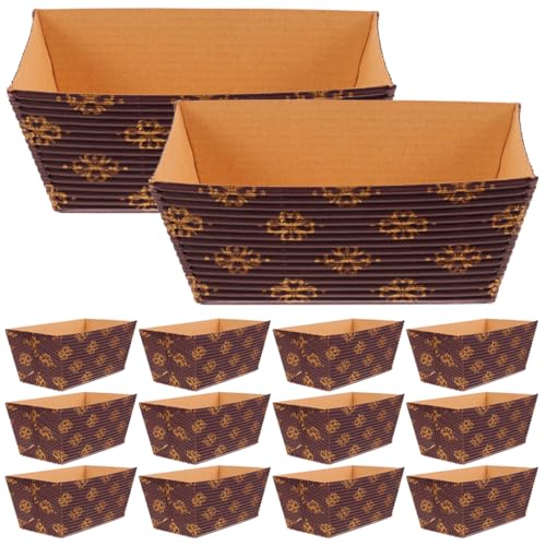 OUNONA Moldes De Papel Para Pan Y Pasteles Rectangulares Desechables 25 Piezas Resistentes Al Aceite 3.74X1.96X1.57In Para Hornear Y Almacenar Postres