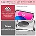 MoKo for iPad (A16) 11th Generation Case 11 Inch 2025, iPad 10th Generation Case 10.9 Inch 2022 with Pencil Holder, Slim Light Trifold Protective Cover with Hard PC Translucent Back Shell, Pink
