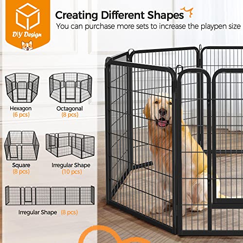 Yaheetech Dog Playpen Outdoor, 8 Panel Dog Fence 40" Indoor Pet Pen For Large/Medium/Small Dogs Heavy Duty Pet Exercise Pen For Puppy/Rabbit/Small Animals Portable Playpen For Rv Camping Garden Yard #TOP5
