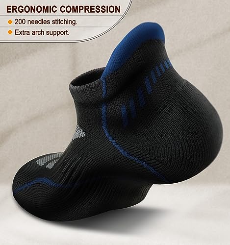 Image of BULLIANT Men Running Ankle Socks 6Pack-Cushioned Support-Low Cut No Show