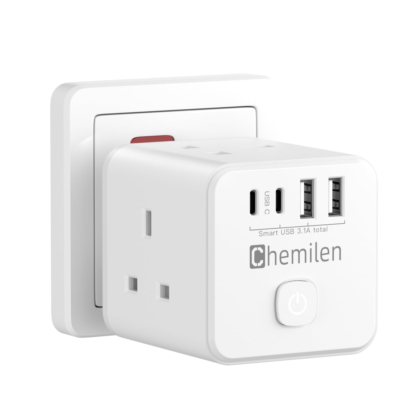 Multi Plug Adaptor with 4 USB, 3 Way Cube Adapter
