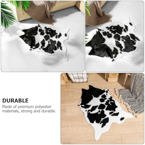 Tapis peau de vache imitation polyester HEMOTON pour salon moderne et design - 4