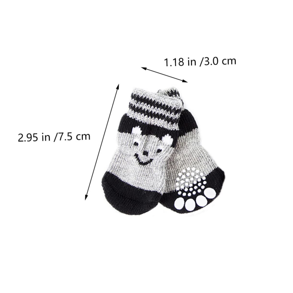 HANABASS 3Pairs Slip Dog Socks for Paw Protection Warm Footwear Non Skid Traction for Indoor Use for Small to Pets Adorable Design