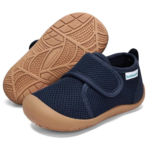 IceUnicorn Hausschuhe Kinder Barfussschuhe Jungen Mädchen Barfußschuhe Lauflernschuhe Hohe Kindergarten Atmungsaktiv(Blau 25EU)