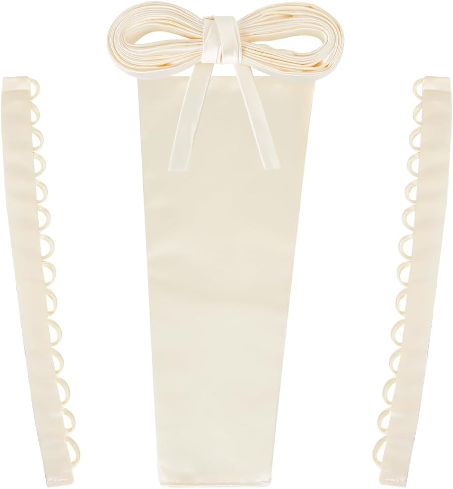 GORGECRAFT 4Pcs Wedding Dress Corset Kit White Cloth Satin Lace Up Panel Extender Zipper Replacement Adjustable Ribbon Ties Back Corsets for Prom Formal Dress DIY Crafts Accessories