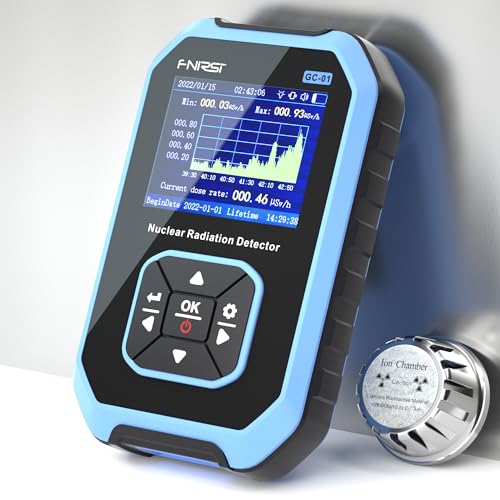 Image of Geiger Counter, γ-Ray β-Ray X-ray Radiation Detector Meter, Rechargeable Gamma Beta Tester for Marble Food Metal Radiation Detector with LCD Screen, 5 Units (Blue)