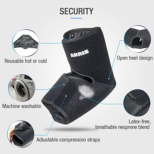 Arris Ice Pack Wrap For Ankle, Soft Foot Brace With Reusable Flexible Gel Pack For Heel Injuries, Bursitis, Pain Relief, Plantar Fasciitis, Achilles Tendonitis And Ankle Sprain, Swelling #TOP5