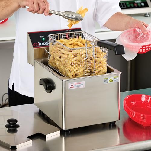 Image of Winco EFS-16 Deep Fryer, electric, countertop single well, Silver, 16.14 x 9.65 x 13.58 inches