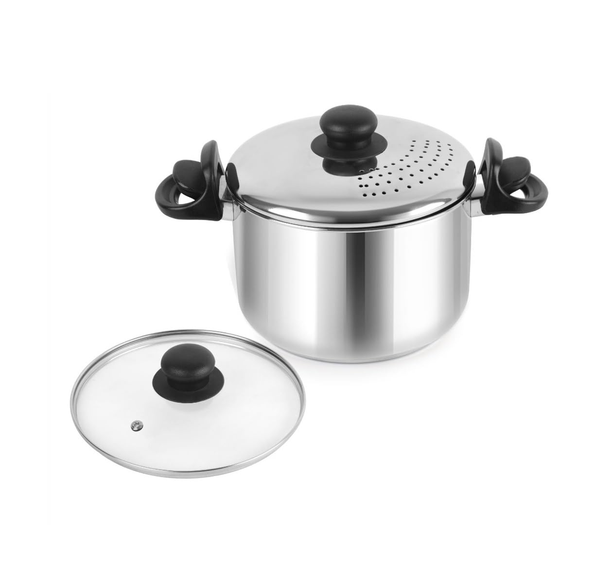Cello Stella Stainless Steel Rice Stainer with Glass Lid, 3.7 Litre, Silver | Gas Stove & Induction Free | Pasta, Noodle Steamer Pot | Rice, Salads, Veggies Stainer Pot | Sandwich Bottom-image-16