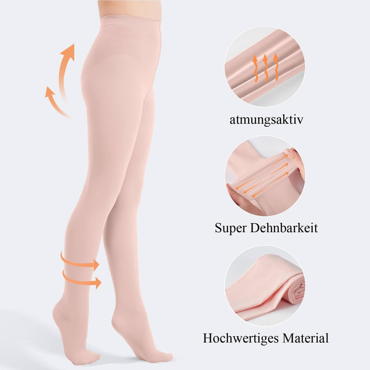 CozyWow Medias de ballet para niña, 60 den, semiopacas, de microfibra, con pie