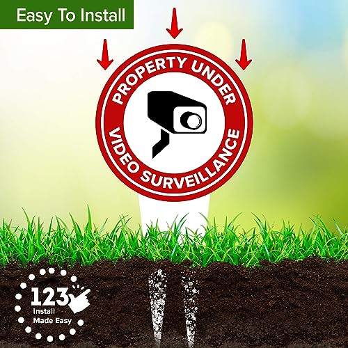 Image of Property Under Video Surveillance Sign, 9x17, Heavy Duty Integrated Ground Stakes, Indoor /Outdoor Use, Rust Free Aluminum Composite, Made in USA by My Sign center