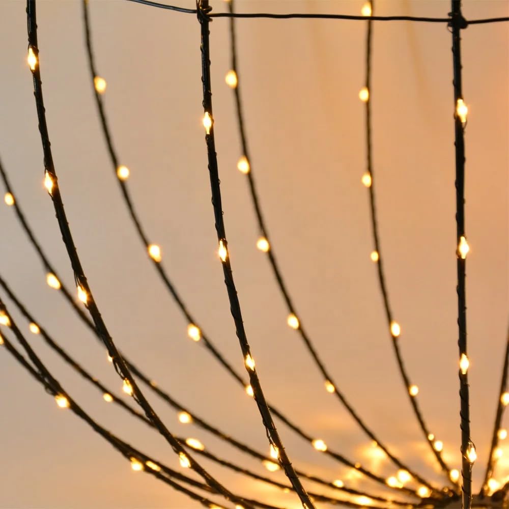 Set di 3 Sfere LED Natalizie 3D da Appendere, Ø 30 cm, Luce Bianco Caldo, a Batteria con Timer 8 Ore, IP44 per Interni ed Esterni, Decorazioni di Natale per Casa e Giardino