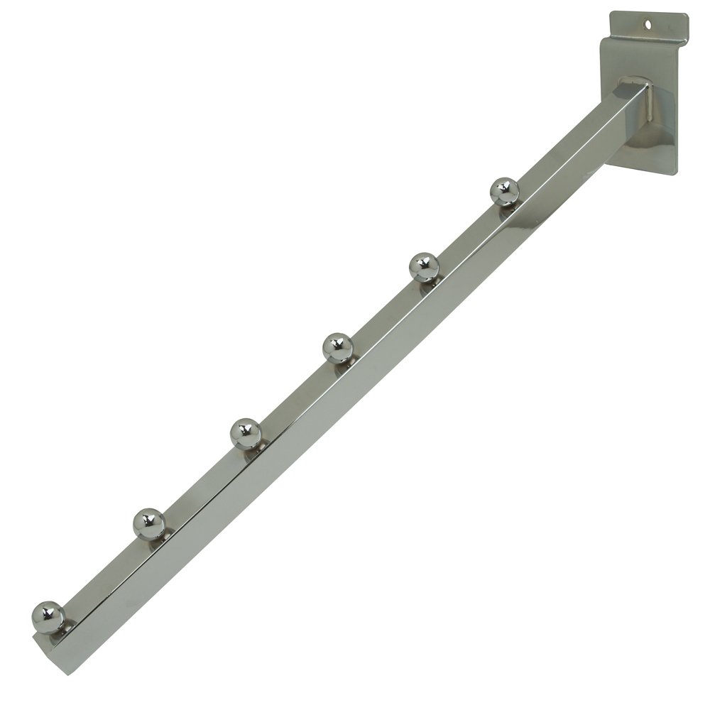 Only Hangers 6 Ball Slatwall Waterfall Faceout - Polished Chrome