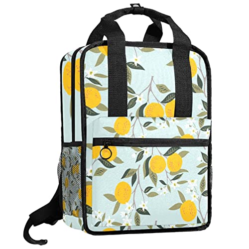 Cartable pour filles et garçons avec motif oranges et bretelles