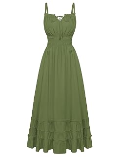 Scarlet Darkness Women's Summer Maxi Dress 2026 Boho Sleeveless Ruffle Flowy Milkmaid Sundress with Pockets - Amazon product rated Grade A